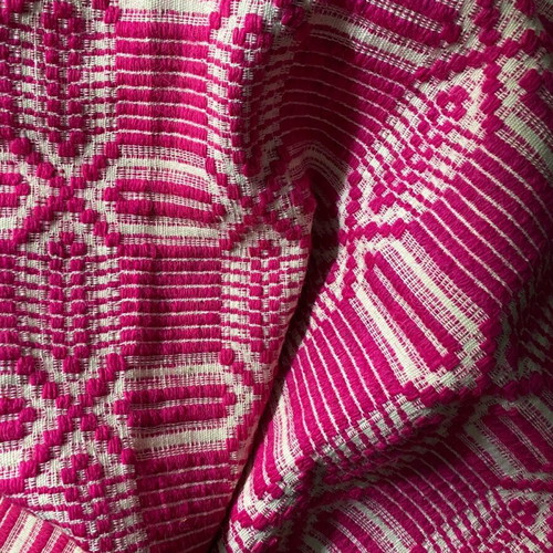Handwoven loom blanket used, fuchsia color, 1.60x2.05