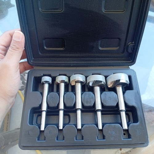 Powerfix Forstner wood drill bit set 5 pieces like new with case