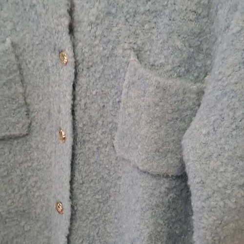 Mango women's tweed jacket cardigan XL new blue