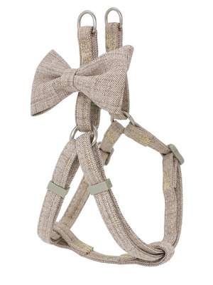 Dog and Cat Harness beige with The Bow bow, new, size S