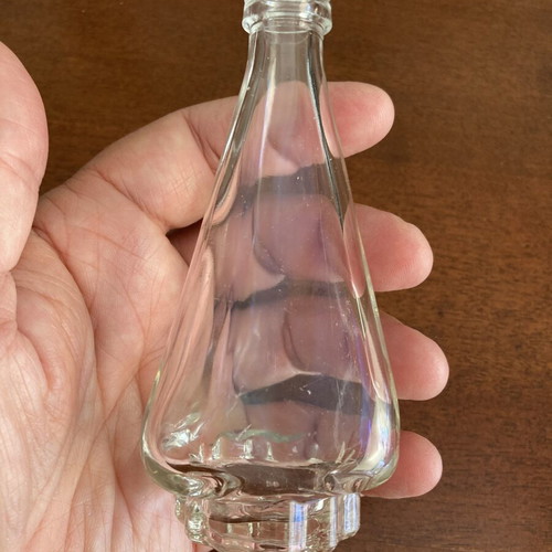 Vintage triangular glass miniature bottle bud vase