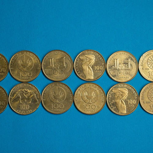 100 Drachma Coins new, set of 12