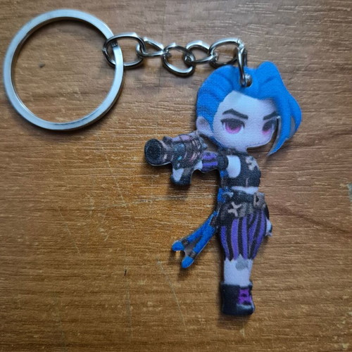 Jynx acrylic keychain new, blue and purple, Arcane character