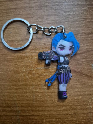 Jynx acrylic keychain new, blue and purple, Arcane character