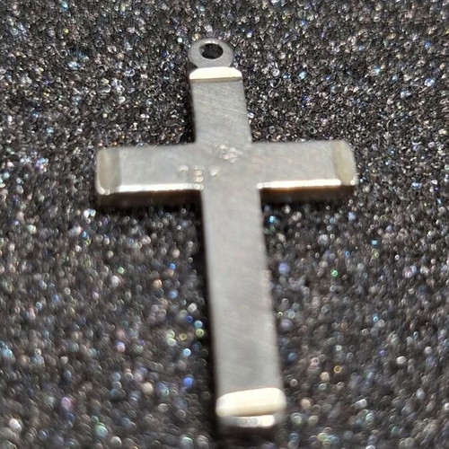 Silver Cross Pendant 950 with Embossed Star like new