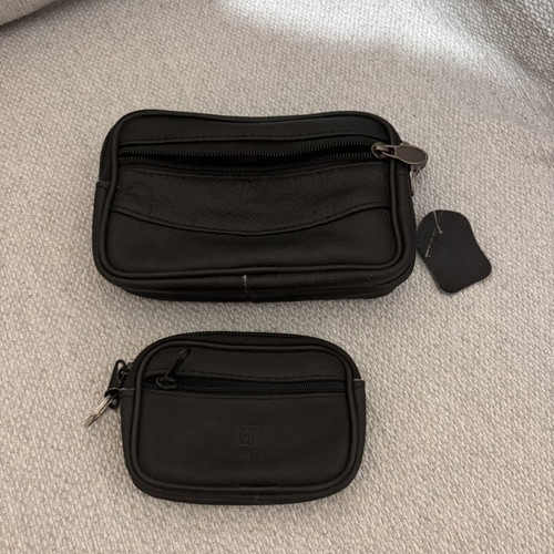 Leather bag and wallet set new, dark brown and black