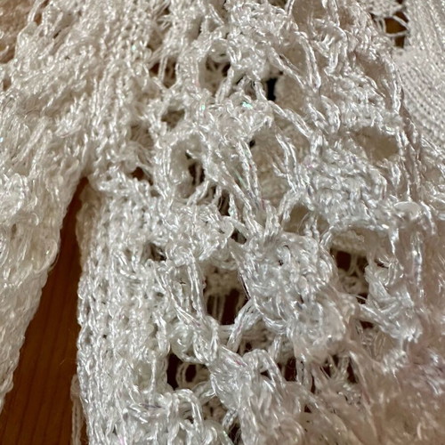 White Iridescent Sheer Cardigan Like New