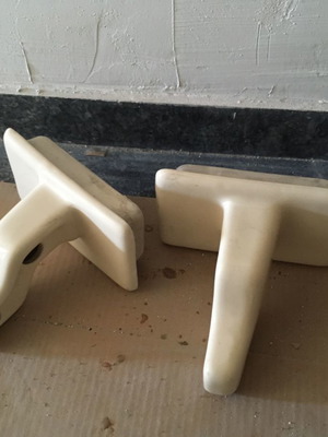 Κρεμάστρα μπάνιου πορσελάνινη μπεζ για πετσέτες διπλή καινούργια