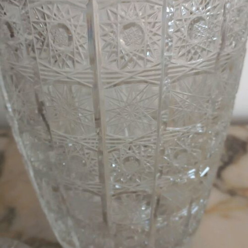 Large Bohemia crystal vase with 2 ashtrays and large bowl like new