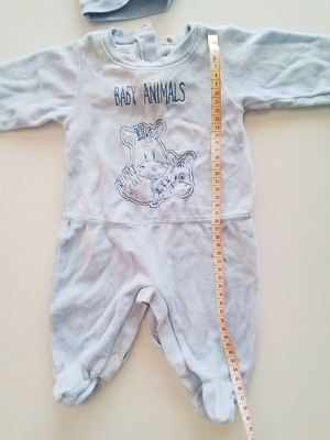 Velour baby romper 3 months used with matching hat