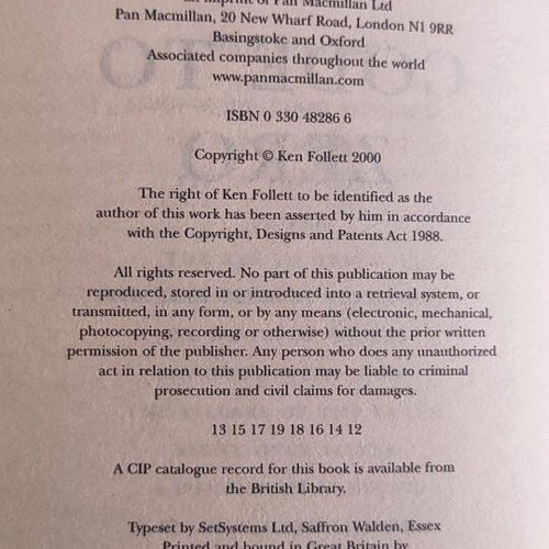 Ken Follet Code to Zero used, English