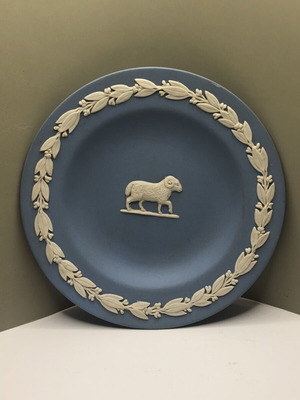 Wedgwood Jasperware dish Aries zodiac ram used