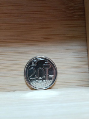 Singapore 20 cents coin 2016