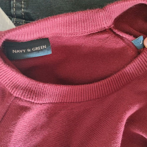Navy & Green cotton sweater like new, burgundy, size L