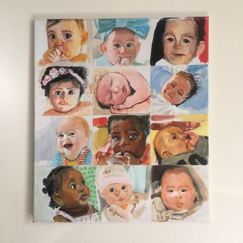 Painting "Tender Age" new, acrylic on canvas 60x70cm