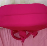 Pink handbag with zipper and handles