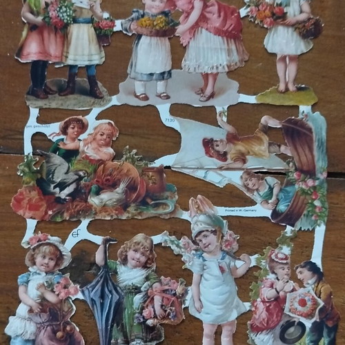 Vintage Paper Cutouts Victorian Era Embossed Die-Cuts