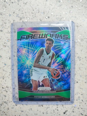 Wemby Fireworks card green new