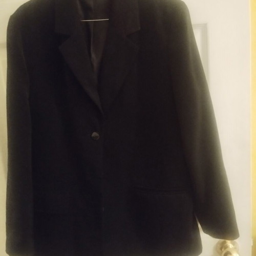 Black vintage women's jacket used, size L, oversize