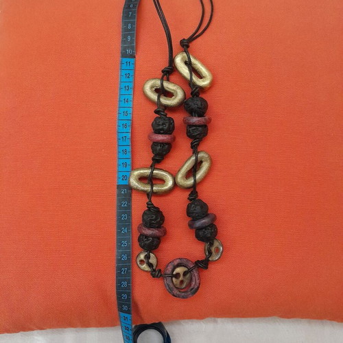 Vintage handmade necklace like new, multicolor, resin