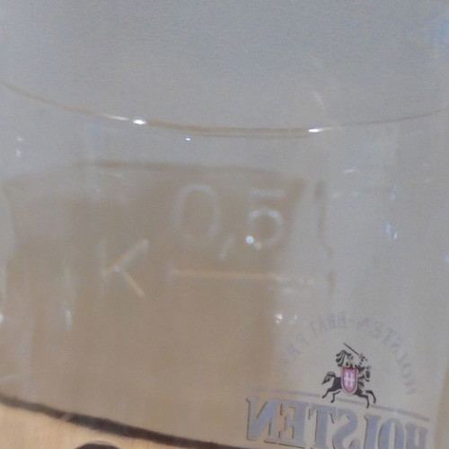 Holsten beer two promotional glass mugs 0.5l used