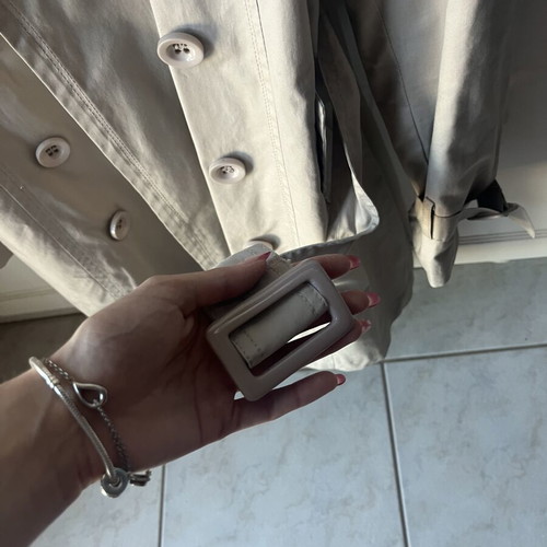 Aodeni trench coat set XL beige and black like new, lightweight cotton