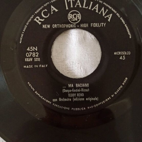 Teddy Reno 45 RPM record used, RCA Italiana, Sanremo '59