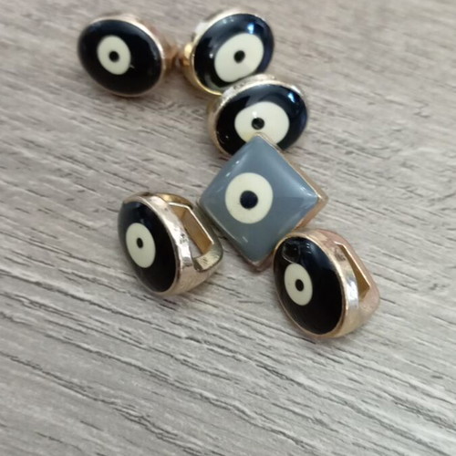 Metal eye beads with enamel for square cords new