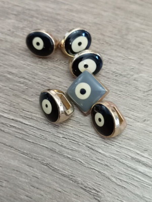 Metal eye beads with enamel for square cords new