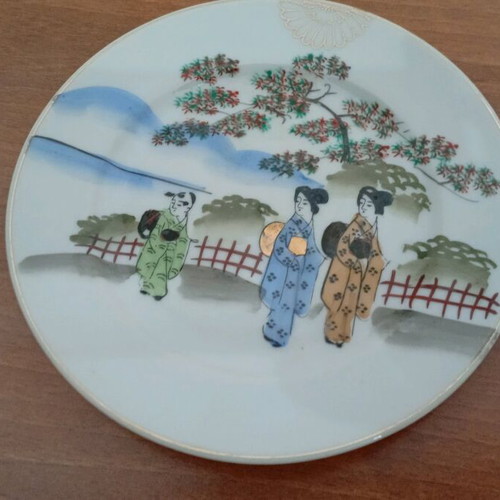 Japanese plates used, set of 2, 16 cm