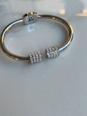 Handcuff Stainless Steel new with strass silver