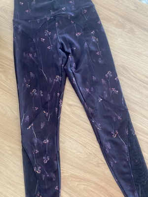 Oysho leggings used, ankle length with floral and sheer design, size small