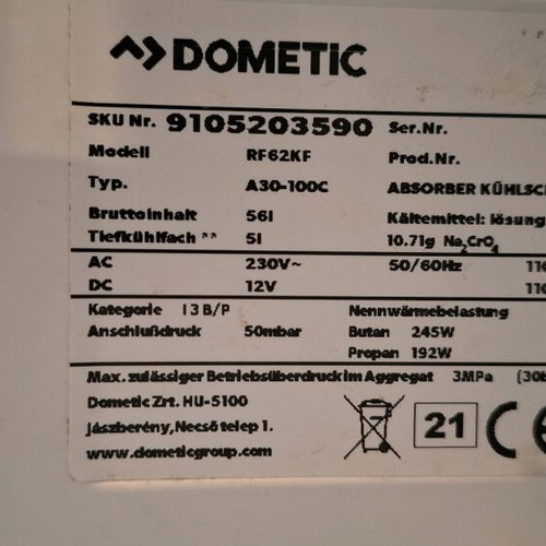 Dometic gas, electric and battery refrigerator like new