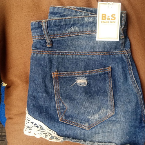 Stradivarius mini denim shorts, blue, size L