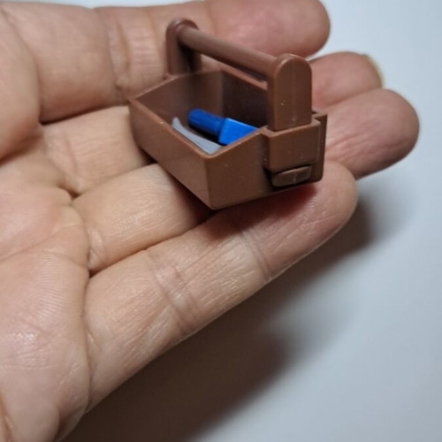 Playmobil brown toolbox with tools