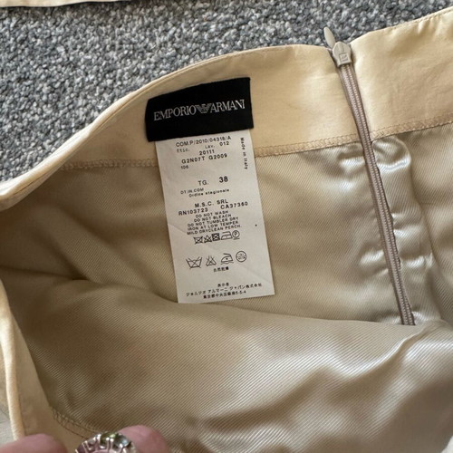 Emporio Armani beige top and skirt set like new size 38