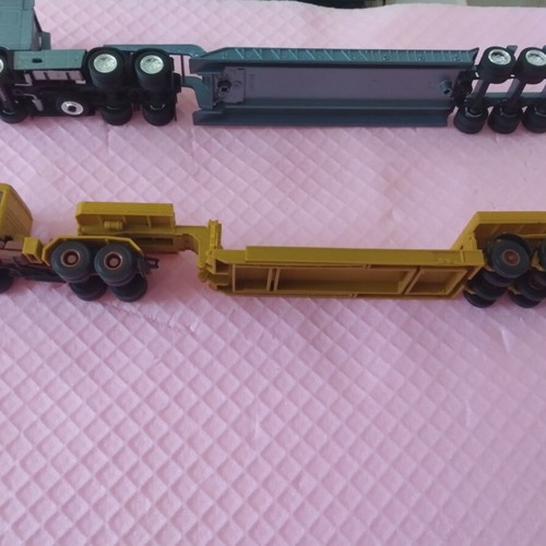 HO scale heavy vehicle transport trucks, metal and plastic