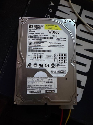 Σκληρός δίσκος IDE 3,5” Western Digital WD600BB-00CAA1 μεταχειρισμένος