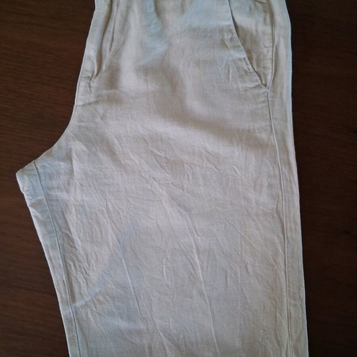 Benetton linen blend pants beige used, size XXL