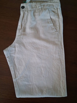 Benetton linen blend pants beige used, size XXL