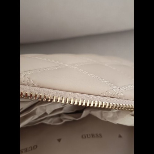 Guess crossbody bag with chain, beige and gold
