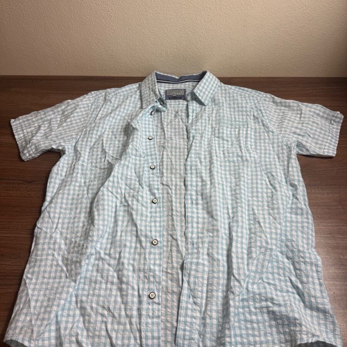 Men's Lecanto Shirt Blue White Check Size L Like New