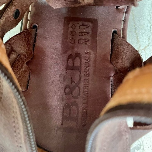 Men's Handmade Leather Brown Sandals like new, size 41