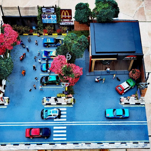 Diorama 1/64 location-themed like new, handmade