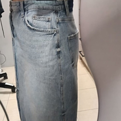 Zara long denim skirt like new with front slit size L