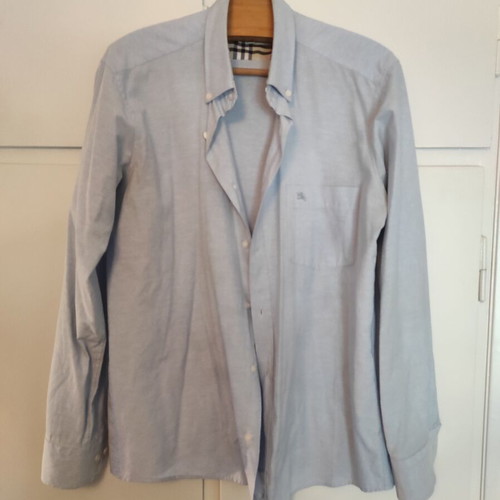 Burberry men's shirt size L like new, light blue long sleeve