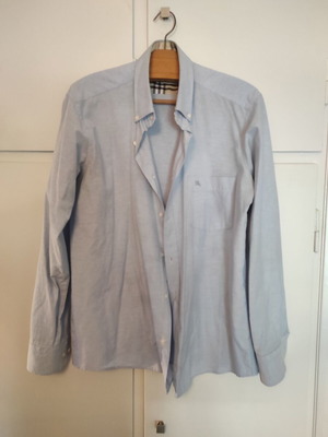 Burberry men's shirt size L like new, light blue long sleeve