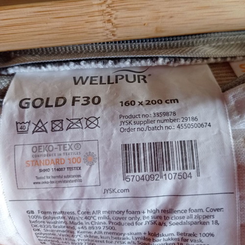 IKEA double bamboo bed with WELLPUR GOLD memory foam mattress