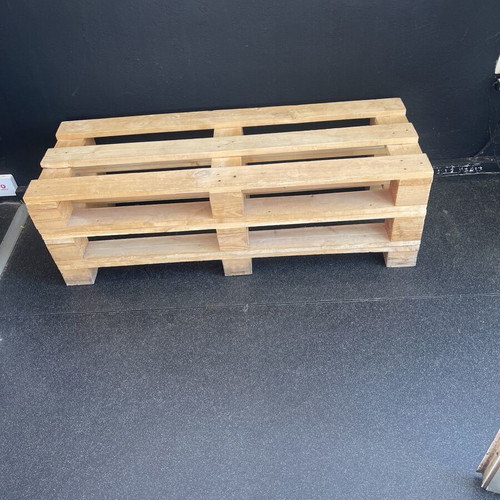 Wooden reception desk with removable top and bench set