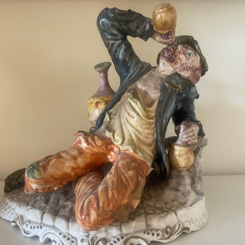 Capodimonte porcelain figurine The Drankard like new, vintage